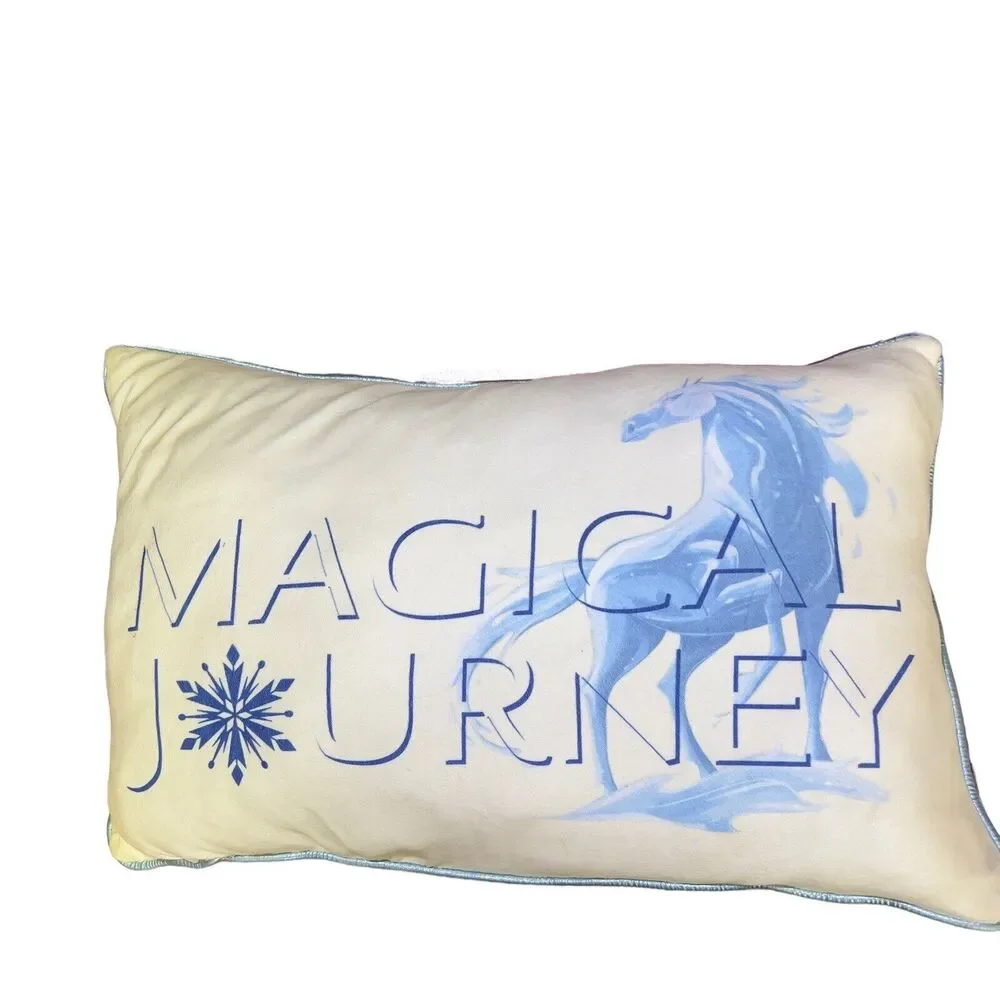 Disney Frozen 2 Magical Journey Silver Sequins Super Soft Throw Pillow 24x16‎ in